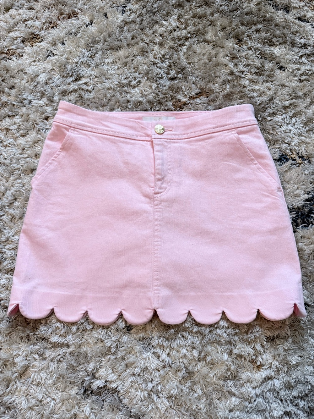 Lilly Pulitzer Light Pink Scallop Hem Mini Skirt